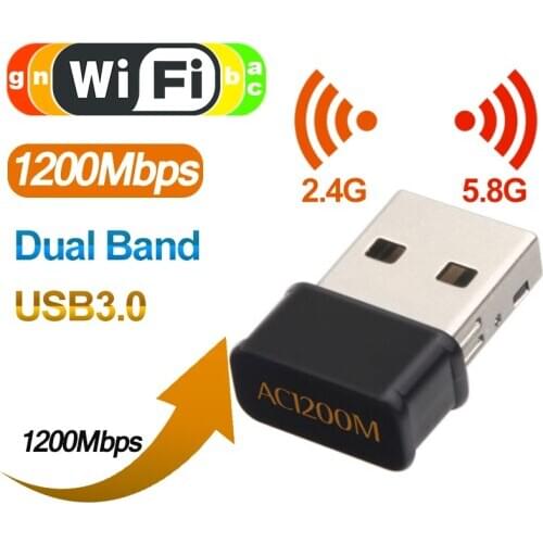 1200Mbps USB Wifi Adapter Dual Band 2.4Ghz 5.8Ghz USB Wireless WiFi Network Card for Windows Mac OS Desktop Laptop Drop Shipping