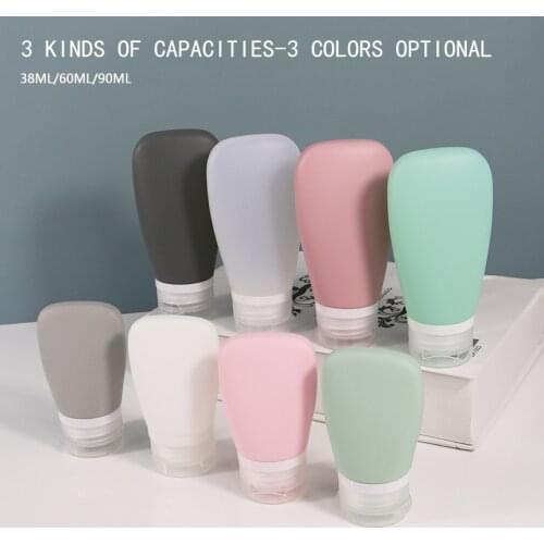 3Pcs/Set 38/60/90ml Portable Silicone Empty Squeeze Travel Bottle Set Liquid Container Lotion Shampoo sunscreen Cream Sub-Bottle