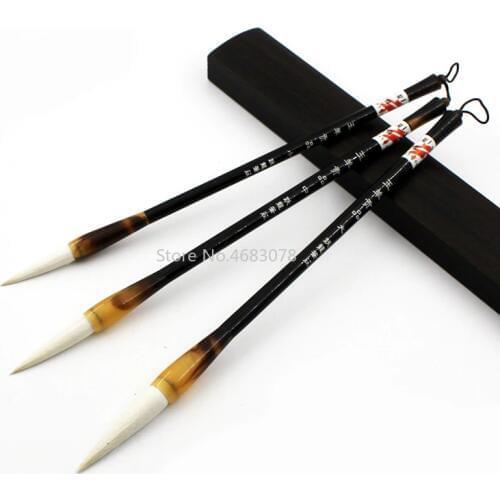 3Pcs/set Chinese Calligraphy Brushes Pen For Excellent quality Woolen Hair Writing Brush Fit For Student School supplies
