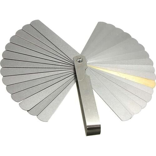 32pcs Range Finder Feeler Gauge Valve Tappet Valve Feeler Gauge 0.04-0.88 mm Gap Size .0015-.035 Copper Sheet