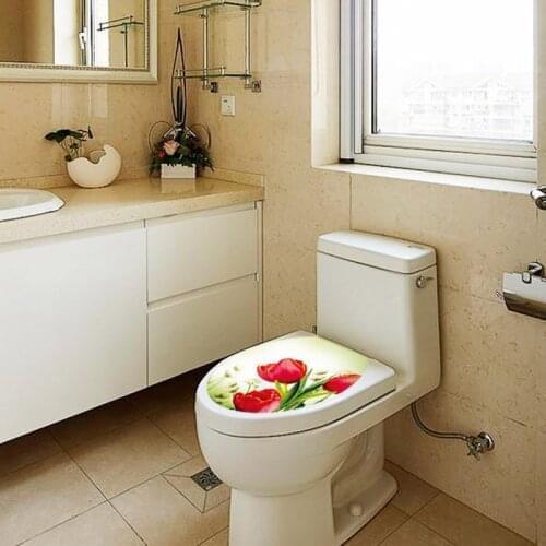 3D Toilet Seat Wall Sticker PVC Art Wallpaper Removable Bathroom Decals DIY Mural Bathroom Decor GQ