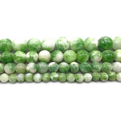 6 8 10 12MM Ethnic Natural Stone Yellow Green Chalcedony Jaspers Round Beads 15" Strand for Jewelry Making