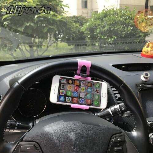 Car Steering Wheel Mount Holder Car Mount Bracket Rubber Band For Hyundai ix35 iX45 iX25 i20 i30 Sonata,Verna,Solaris,Elantra,Ac