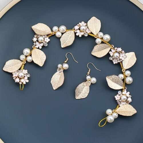 Free Shipping Countryside style Metal Leaves Gold Hairbands Tiara Bridal Hair Accessories Boho Style For Wedding Jewelry Selling