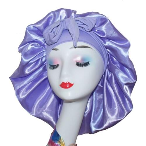 Bonnet Queen large big luxury satin bonnet custom logo for curly hair with head wrap