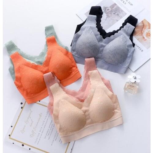 Women Sexy Bra Thai Latex Underwear Push Up Gather Beauty Back Seamless Lace Bra Wire Free Gorge Comfortable Nylon Deep V Bra