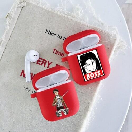 Attacking Giant TPU soft silicone Airpod Case For Airpods 2 Airpods1 Airpods pro 3 Candy red Fundas Japan Anime Phone cover