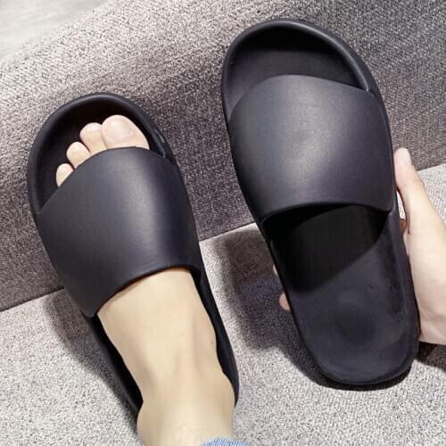 Indoor comfortable soft slippers Men women Non-slip bathroom home shoes Flat EVA Thick sole Slides mens sandals