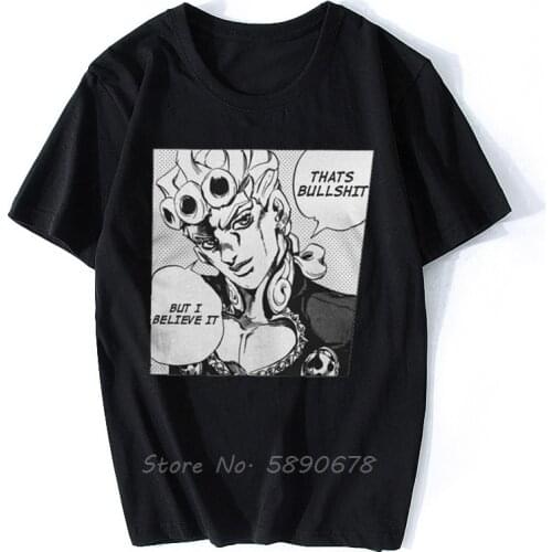 Thats Bullshit T Shirts Mens Cotton Funny T-Shirts Jojos Bizarre Adventure Anime Jjba Manga Tees Short Sleeve Harajuku