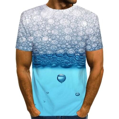 Mens Graphic Shirt 3D Print T Shirt Novelty Water Top Casual Bubble Tee US Size Unisex Blue Clothing