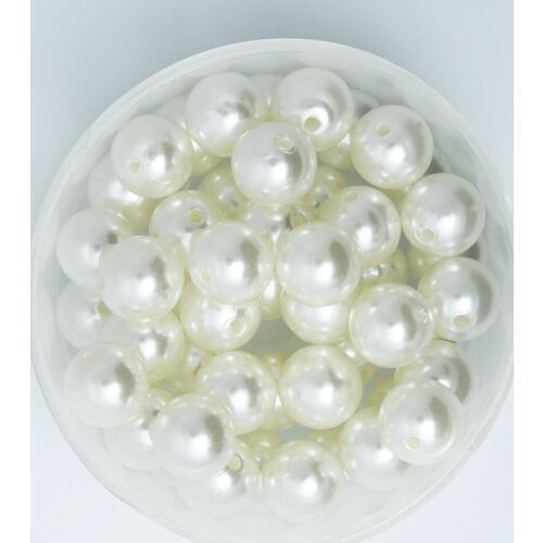 Hot Selling 90Pcs Ivory Color Acrylic Plastic Beads Pearl Imitation Round Beads 12mm Dia. (PS-BSG02-05IV)