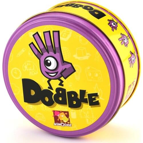 Classic Dobble 55 Dobble Card Game Toy Iron Box port Go Camping Hip Kids Board Game Gift Basic English Version Find Difference