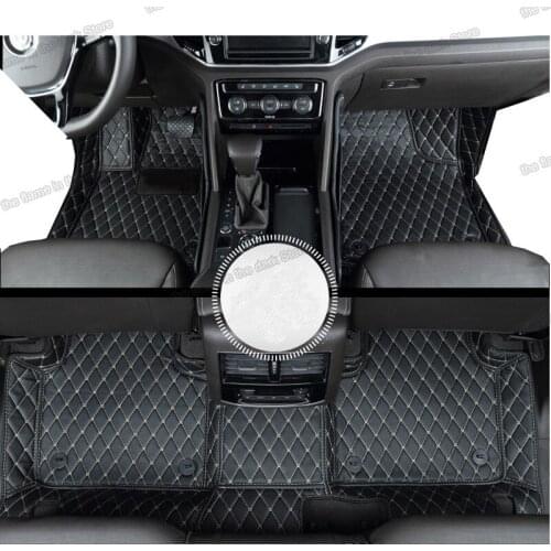 Leather car interior floor mats for volkswagen atlas cross sport 2017 2018 2019 2020 2021 2022 teramont accessories auto carpet