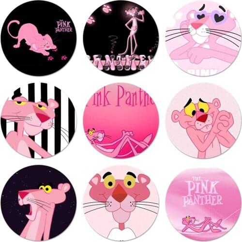 LOVELY Pink Panther Badge Brooch Pin Accessories For Clothes Backpack Decoration gift 58mm