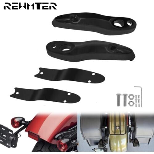 Motorcycle Rear Turn Signal /License Plate Relocation Kit Extension Bracket For Harley Softail FatBoy Low Rider Street Bob 00-20