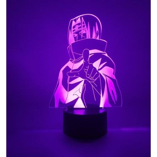 Naruto Itachi LED Changing Nightlights Remote Control 3D Visual Illusion Desk Lamp For Kids Gift Night lights