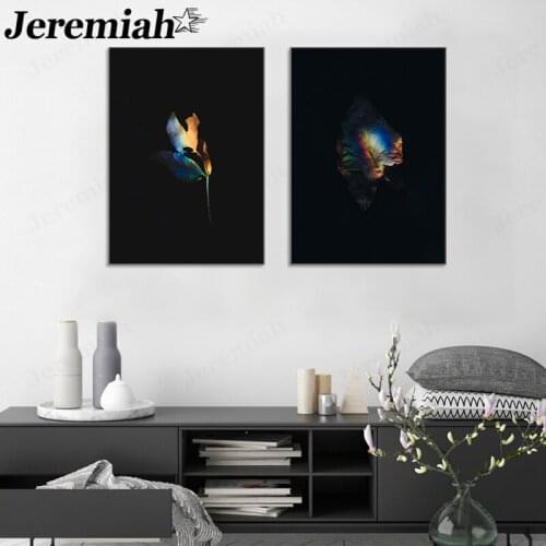 Shadow Plant Canvas Painting Black Leaves Color Light Poster Wall Art Modern Home Decoration Accessories Craft Gift Design