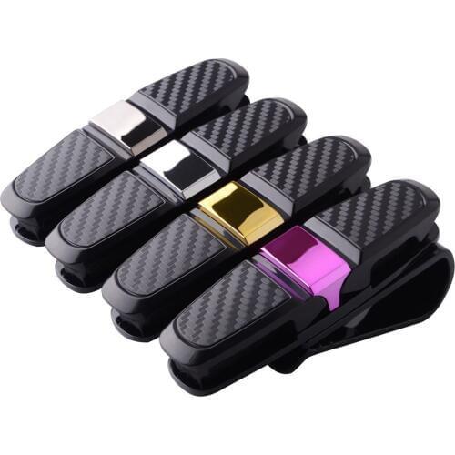 NS Modify Car Sun Visor Sunglasses Holder Car Vehicle Sun Visor Sunglasses Eye Glasses Holder Carbon Fiber Eyeglasses Clip