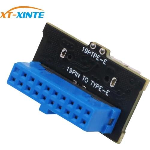 Upgrade Version Vertical USB 3.1 Front Panel Socket Key-A Type-E to USB 3.0 20Pin Header Male Extension Adapter for Motherboard