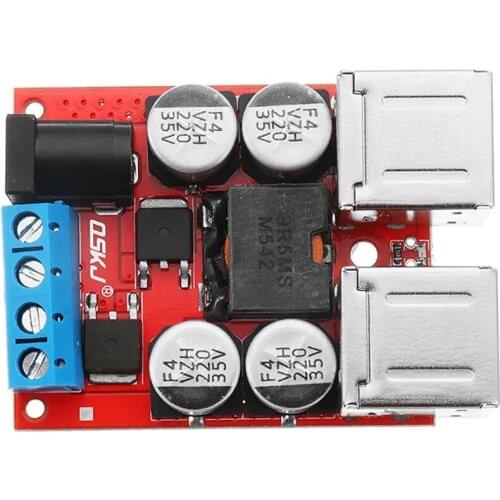 DC8V-35V To 5V 8A Power Step Down Module 4-Port USB Mobile Phone Car Charger Support Fast Charge