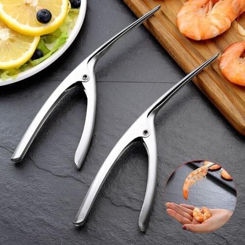 Stainless Steel Prawn Peeler Shrimp Deveiner Peel Device Creative Kitchen Stripping Shrimp Clips Fishing Seafood Gadgets Tools