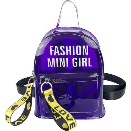 PINK Candy Color Summer Jelly Backpacks Waterproof PVC School Bags Plastic Silicone Women Shoulder Bags Girls Backpack