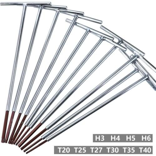 300/320MM Torx Hex Key Wrench T-Shaped Inner Spanner T20-T40,H3-H6 Hand Repair Tools Home Car Spanner Screwdriver
