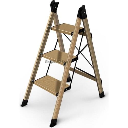 Indoor Foldable Miter Ladder, Household Small Ladder, Thickened Aluminum Alloy Stairs, Two Or Three Step Multifunctional Flower