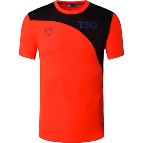 Jeansian Sport Tee Shirt Tshirt T-shirt Running Gym Fitness Workout Football Short Sleeve Dry Fit LSL145 Orange