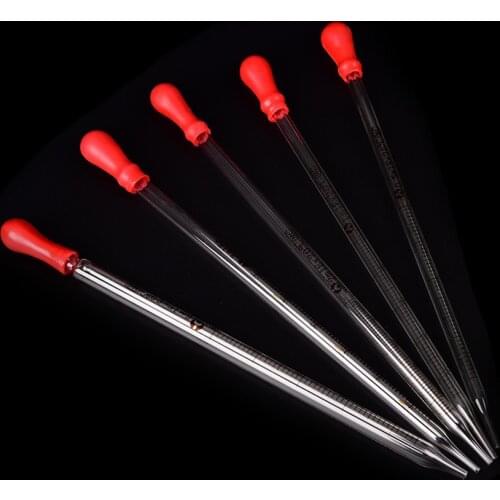 1pc Glass Graduated Pipette Rubber Bulb Lab School Experiment Dropper Dispensing 0.5ml 1ml 2ml 3ml