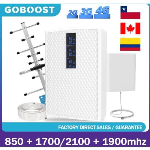Tri-band Signal Booster 2G 3G 4G Cellular Signal Amplifier CDMA 850 PCS 1900 AWS 1700/2100 Mobile Network Repeater 4G Amplifier