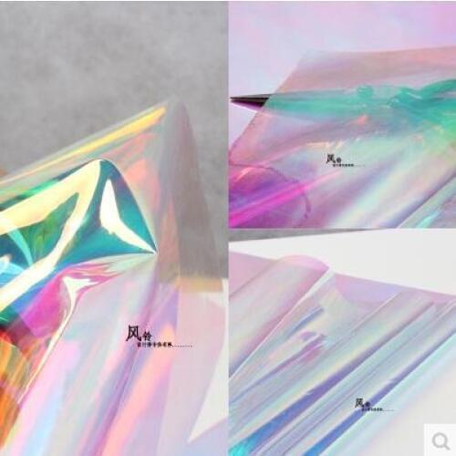 100x50cm iridescent color high street trend Transparent tpu mirror symphony laser colorful neon clothes bag water-proof