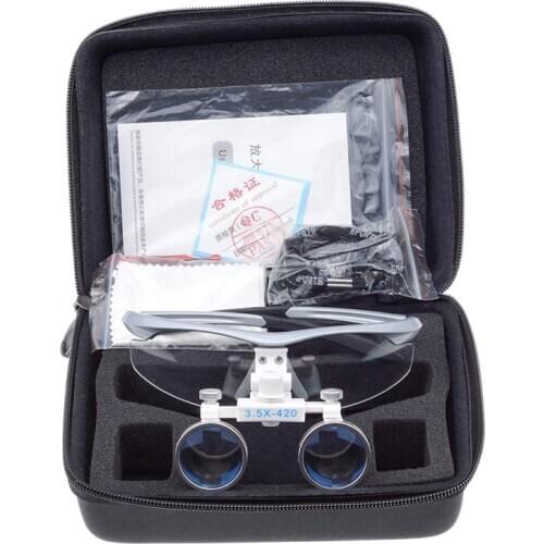 High Quality Silver Plastic Frame Medical Loupes 2.5/3.5X Binocular Magnifier Dental Surgical Magnifying Glasses