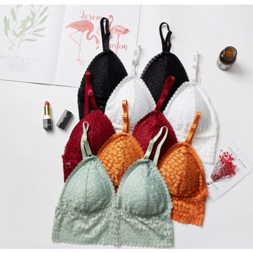 Woman Lace Bra Beauty Back Underwear French Bralette Padded Sexy Bra Sexy Lingerie Bras For Women No Wire Brassiere A B Cup