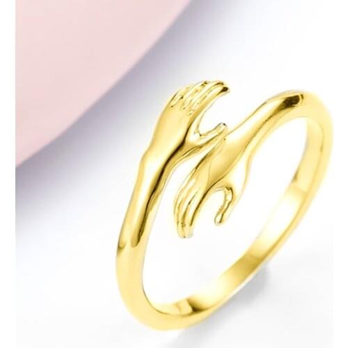 2021 Gothic Womens Ring Vintage Love Hug Rings Fashion Opening Adjustable Accessories Cool Party Engaged Couple Jewelry Gift