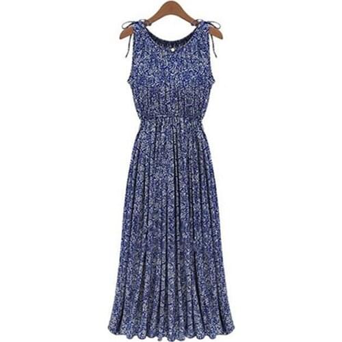 Plus Size Women Dress Durable Sleeveless Cotton Blend Summer Floral Sleeveless Dresses for Evening Party vestidos