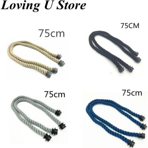 1 pair 75 cm natural and black rope handle free shipping fit for obag tote women bag
