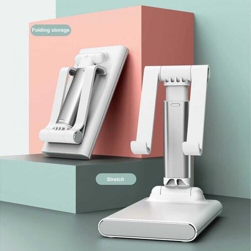 1pc Foldable Adjustable Lazy Metal Phone Tablet Holder Support Stand Charging Dock For Smartphone