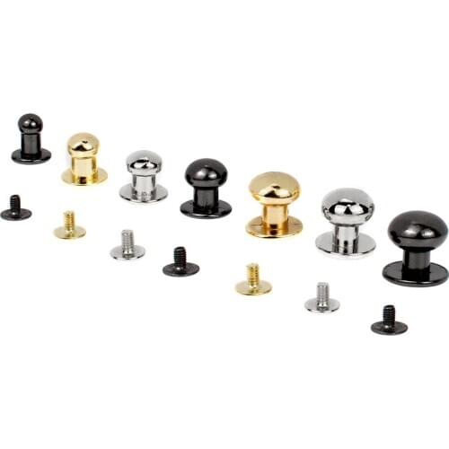 100Pcs 4/5/6/7/8/9/10MM Round Knob Rivets Metal Monk Head Screws Studs Alloy Nail Buckle Tack Cloth Button Bag Leather Crafts