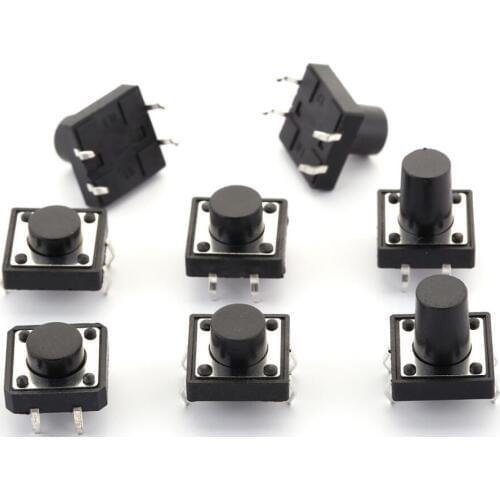 12x12xH=4.3/5/6/7/7.5/8/8.5/9/9.5/10/11/12/13/14/15/16mm High 4Pin DIP Tactile Tact Push Button Micro Switch Self Reset