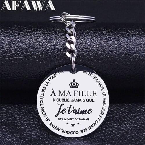 2021 A MA FILLE Stainless Steel Key Chain for Mom/Daughter Silver Color Keychains Jewelry regalos para mujer K3300S01