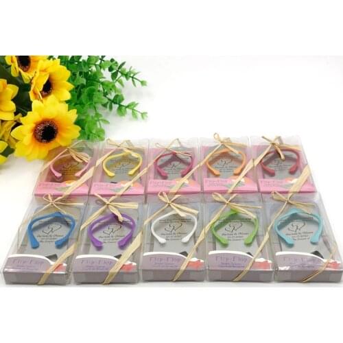 24PCS Personalized Flip Flop Bottle Opener in Gift Box Colorful Thong Sandals Opener Beach Themed Wedding Favour Bomboniere