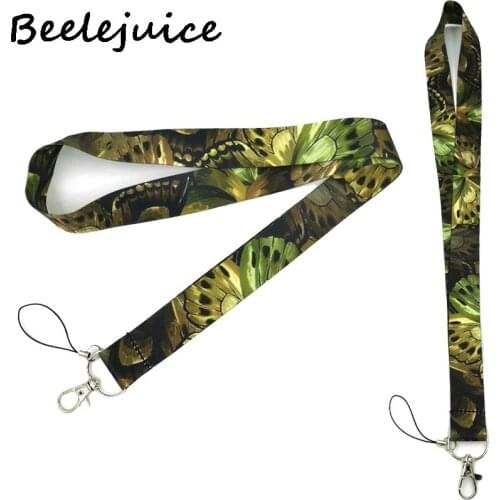 24pcs Vintage Butterfly Neck Strap Lanyards ID badge card holder keychain Phone Strap Gift Ribbon webbing necklace Decorations