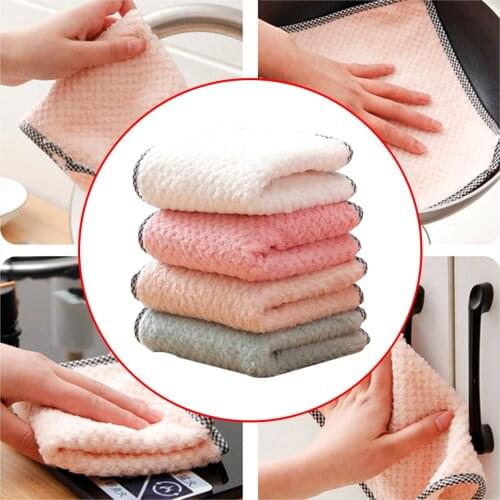 5Pcs Kitchen Dish Clothes Microfiber Soft Super Absorbent Dish Rag Remove Oil Cleaning Towel for Kitchen Cleaning Accessories