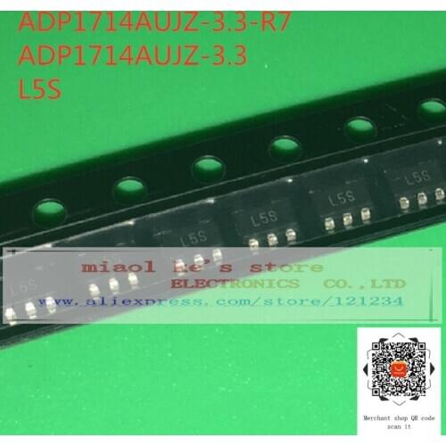[5pcs]100%New original: ADP1714AUJZ-3.3-R7 ADP1714AUJZ-3.3 L5S TSOT5/SOT-23-5 - 3.3V 300mA, Low Dropout CMOS Linear Regulator