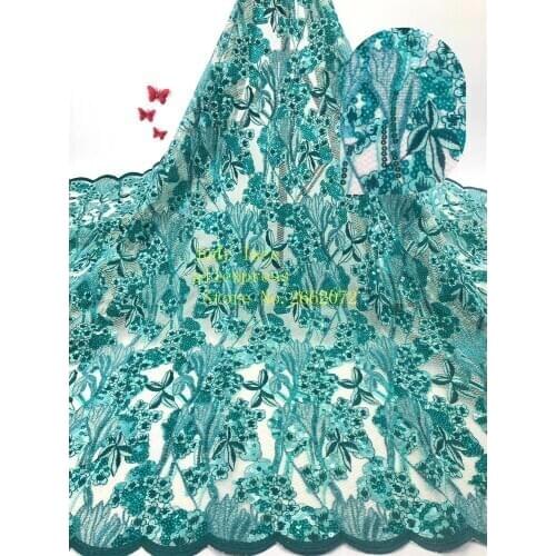 5yards/bag 4 colors optional sequin embroidery flower pattern fashion French fabric for wedding dress design RF102