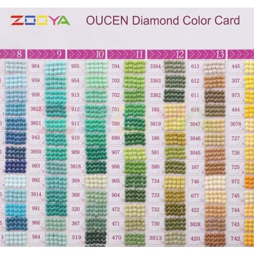 Diamond Color Card Color Contrast Full Range 447 Dmc Rhinestone Color Identification Card Square/Round Diamond Comparison 6sk06