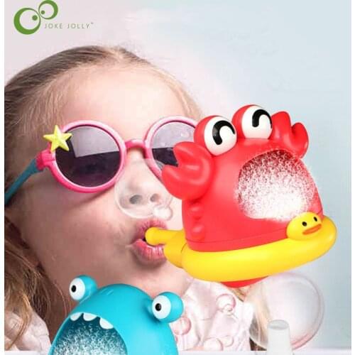Baby Shark Crab Blowing Bubble Making Machine Children Bathroom Bath Toys Outdoor Playing in Water Elephant Hand Blower DDJ