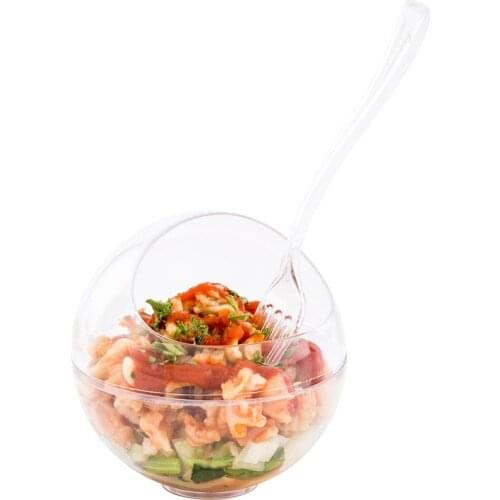 Free Shipping Party Wedding Supplies, Disposable Plastic Tableware, 90ml Transparent Balloon Tasting Cup(Mini Fork), 50/Pack