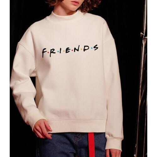 Brand New Womens FRIENDS Print Long Sleeve O-neck Letter Sweatshirt Slouch Pullover Blouse Warm Fashion Jumper Tops 5 Colors